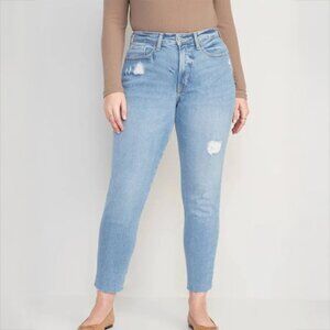 Old Navy // Curvy High-Waisted Og Straight Distressed Jeans 20